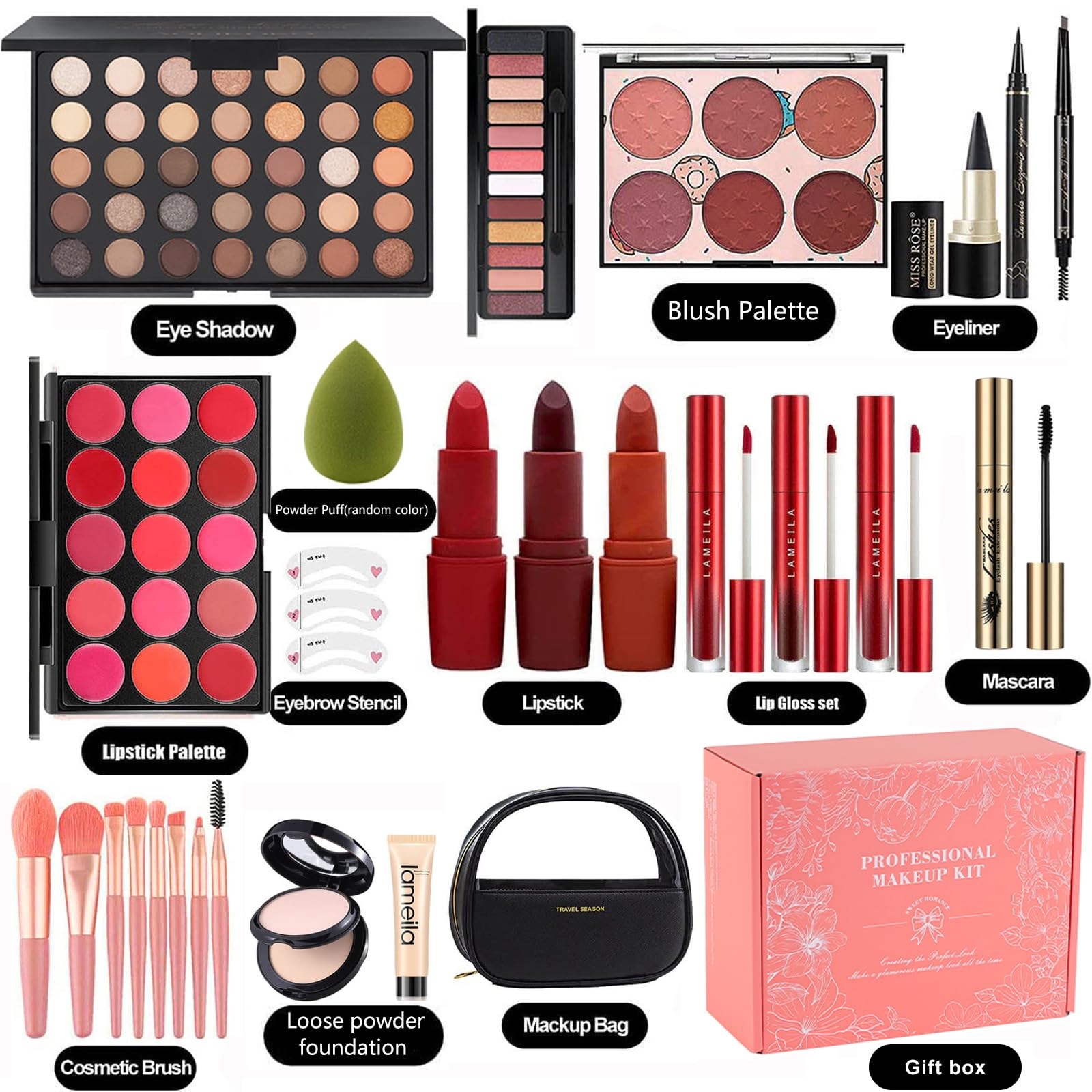 Miss Rose M All In One Kit brillo labios para un acabado brillante
