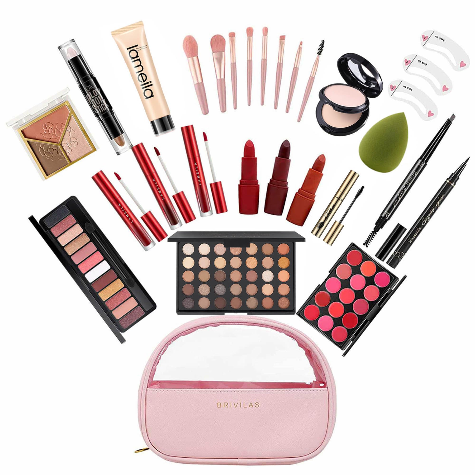 Miss Rose M neceser maquillaje compacto para viajar y retoques