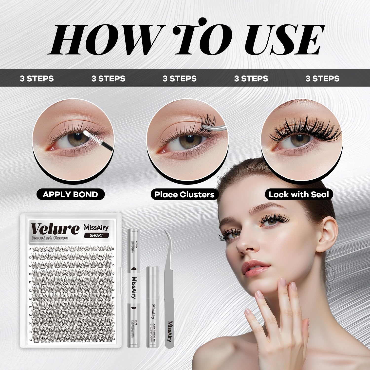 MissAiry Velure DIY kit enabling salon-like results at home.