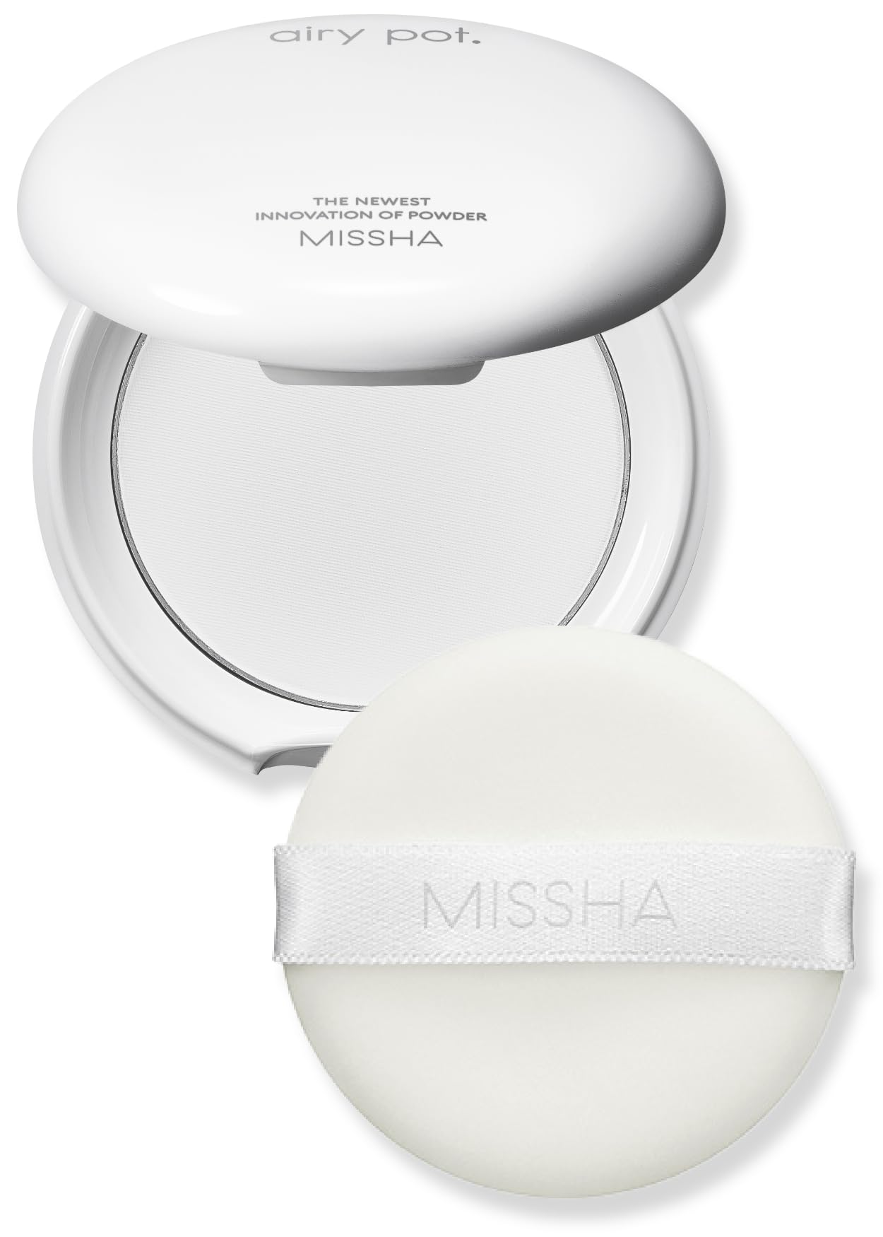 MISSHA Airy Pot polvos translúcidos, empaque compacto para retoques diarios.