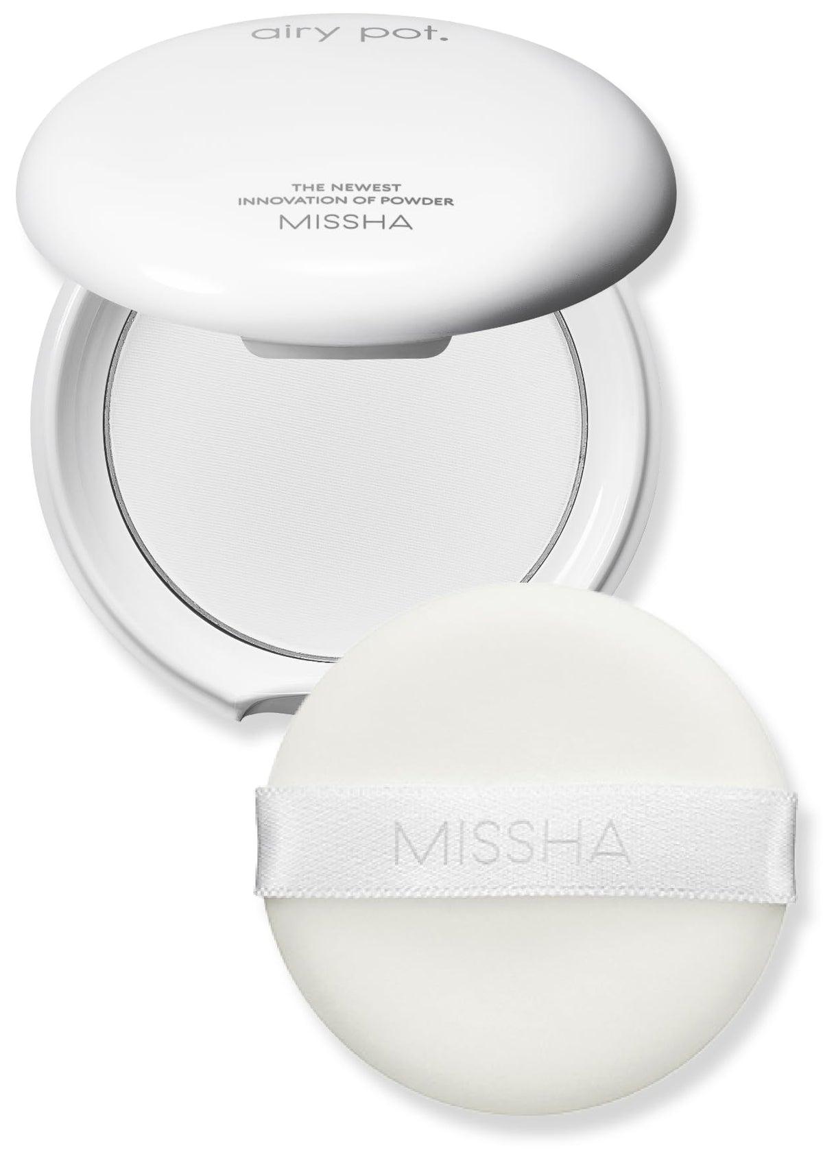 MISSHA Airy Pot polvos translúcidos, empaque compacto para retoques diarios.