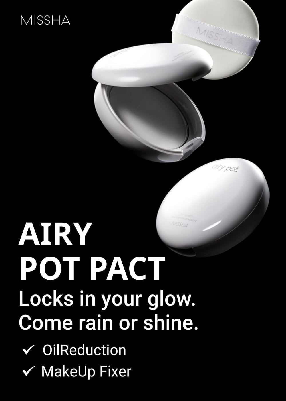 MISSHA Airy Pot textura ligera, polvo suave para un acabado natural.