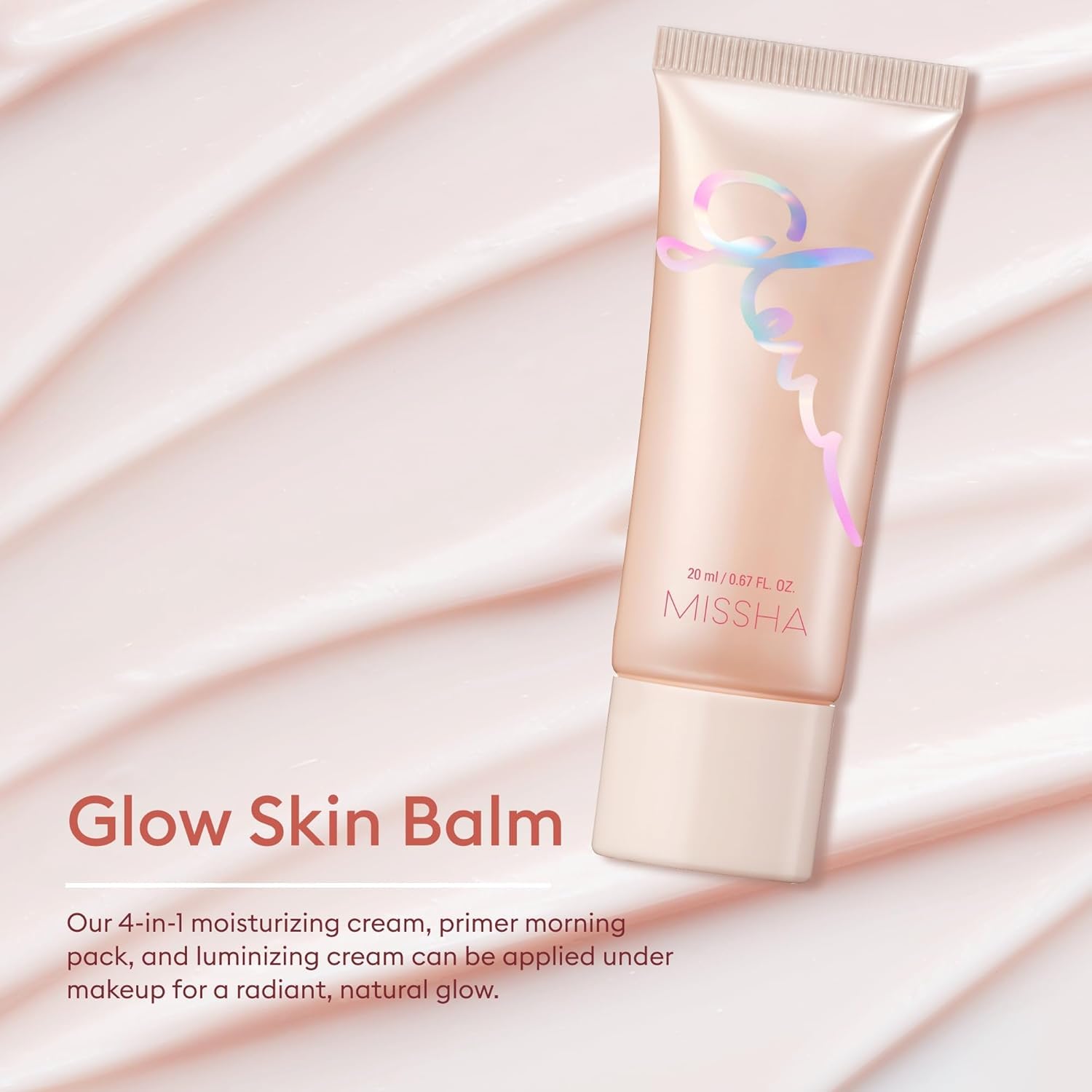 MISSHA bálsamo brillo piel textura cremosa para aplicación suave.
