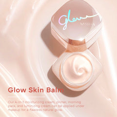 Textura cremosa de MISSHA Glow Skin Balm lista para primer facial.