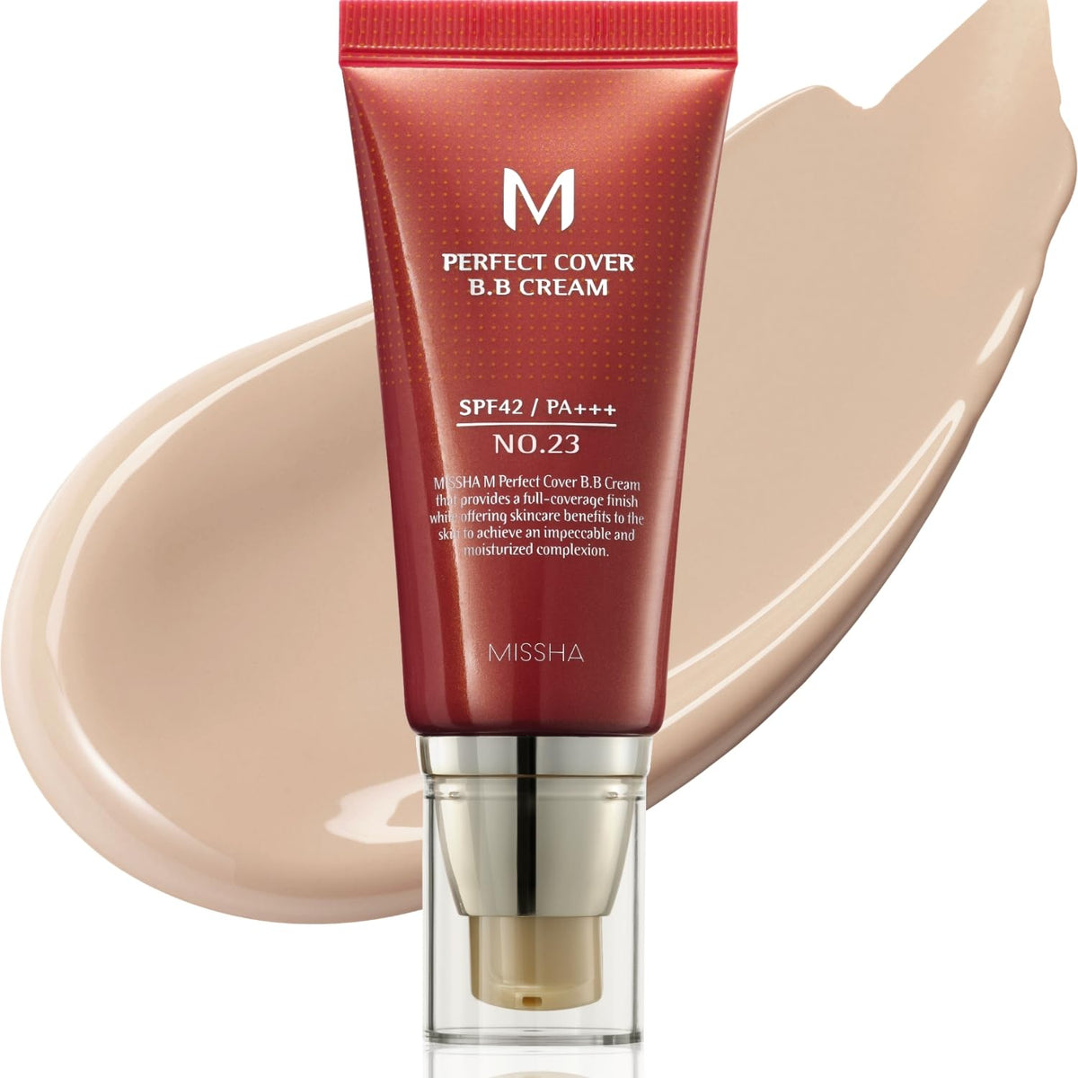 MISSHA M Perfect Cover BB Cream No.23 tono Natural Beige, cobertura suave para uso diario