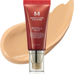 Missha M Perfect Cover BB Cream No.27: aplicación suave para cobertura homogénea y natural.