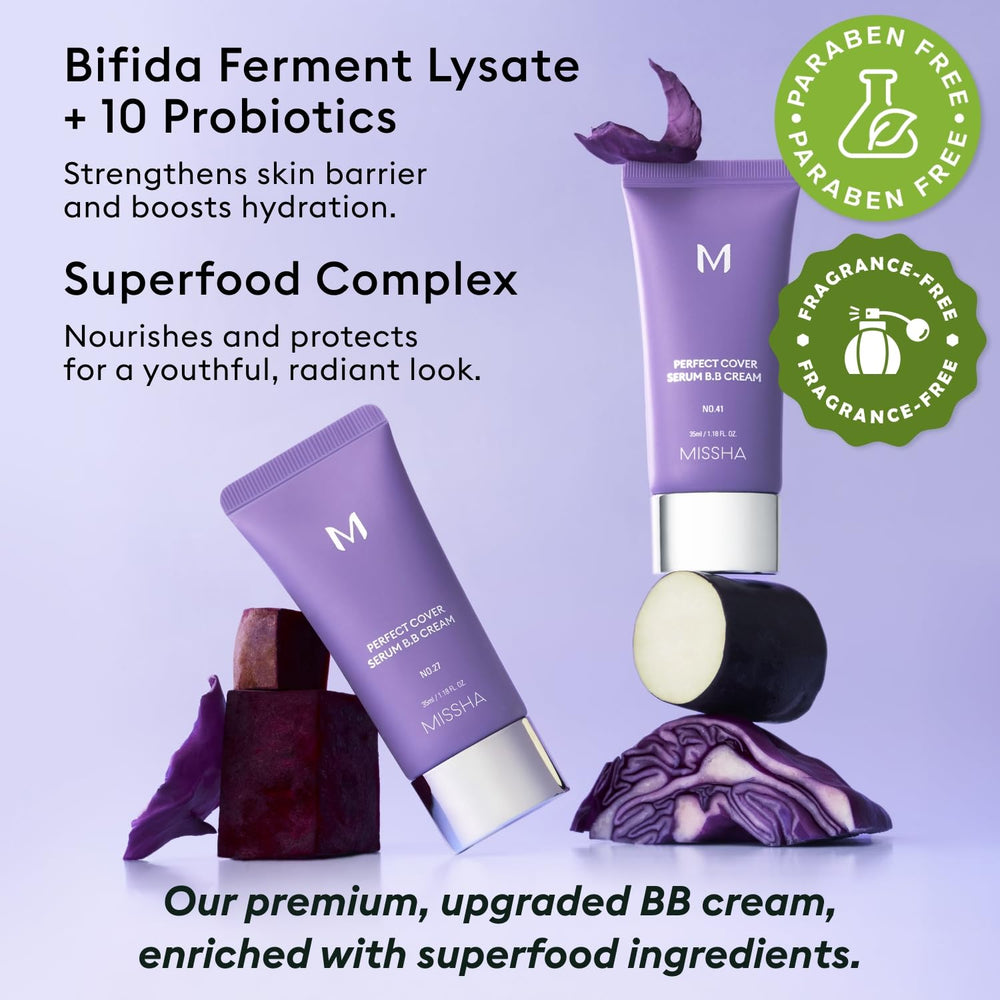 MISSHA M Perfect Cover Serum BB Cream No.45, hidratación diaria para piel suave