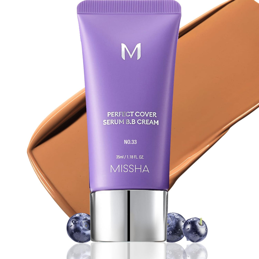 MISSHA M Perfect Cover Crema BB tono tan, aplicación suave para un acabado natural