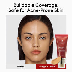 MISSHA M Perfect Cover crema BB No.29 Caramel Beige acabado uniforme con brocha o esponja.