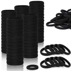 MISSJOJIAY gomas para cabello 200 piezas negras, paquete práctico para niñas.