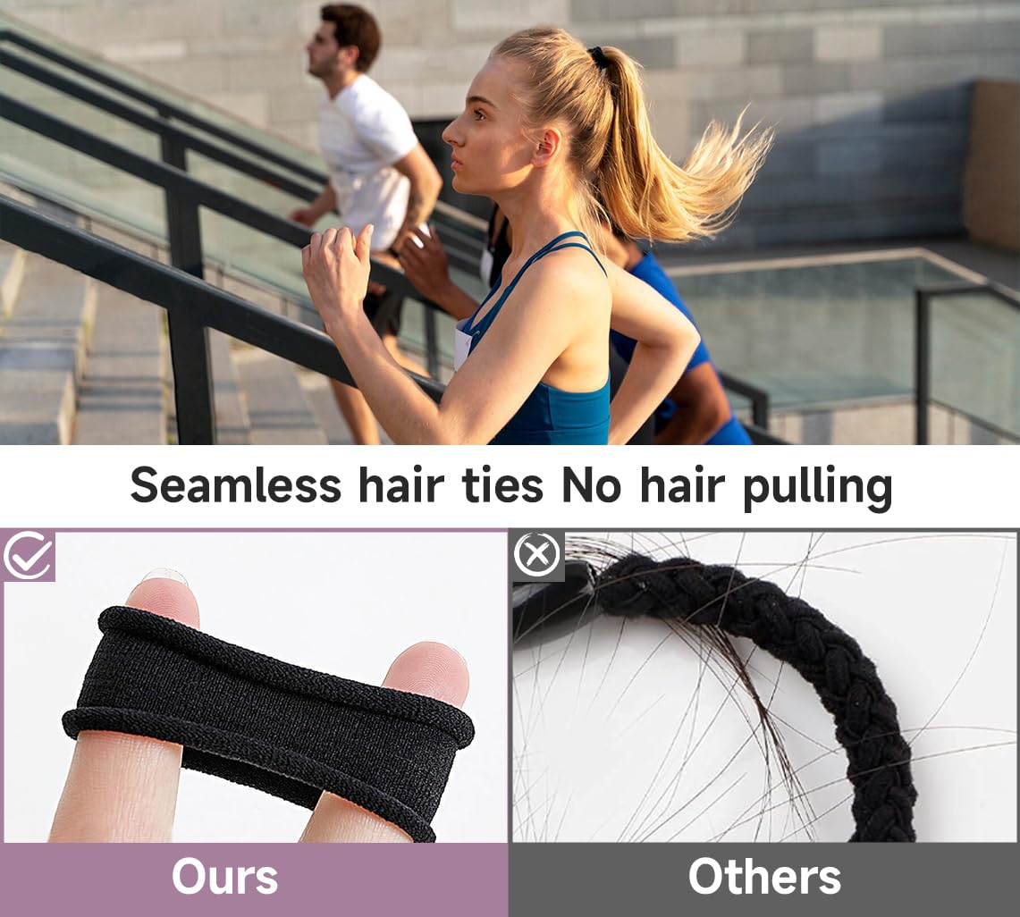 MISSJOJIAY gomas pelo suave y elásticas, ideal para coletas y trenzas duraderas.