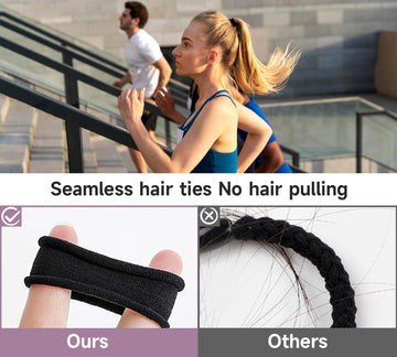 MISSJOJIAY gomas pelo suave y elásticas, ideal para coletas y trenzas duraderas.