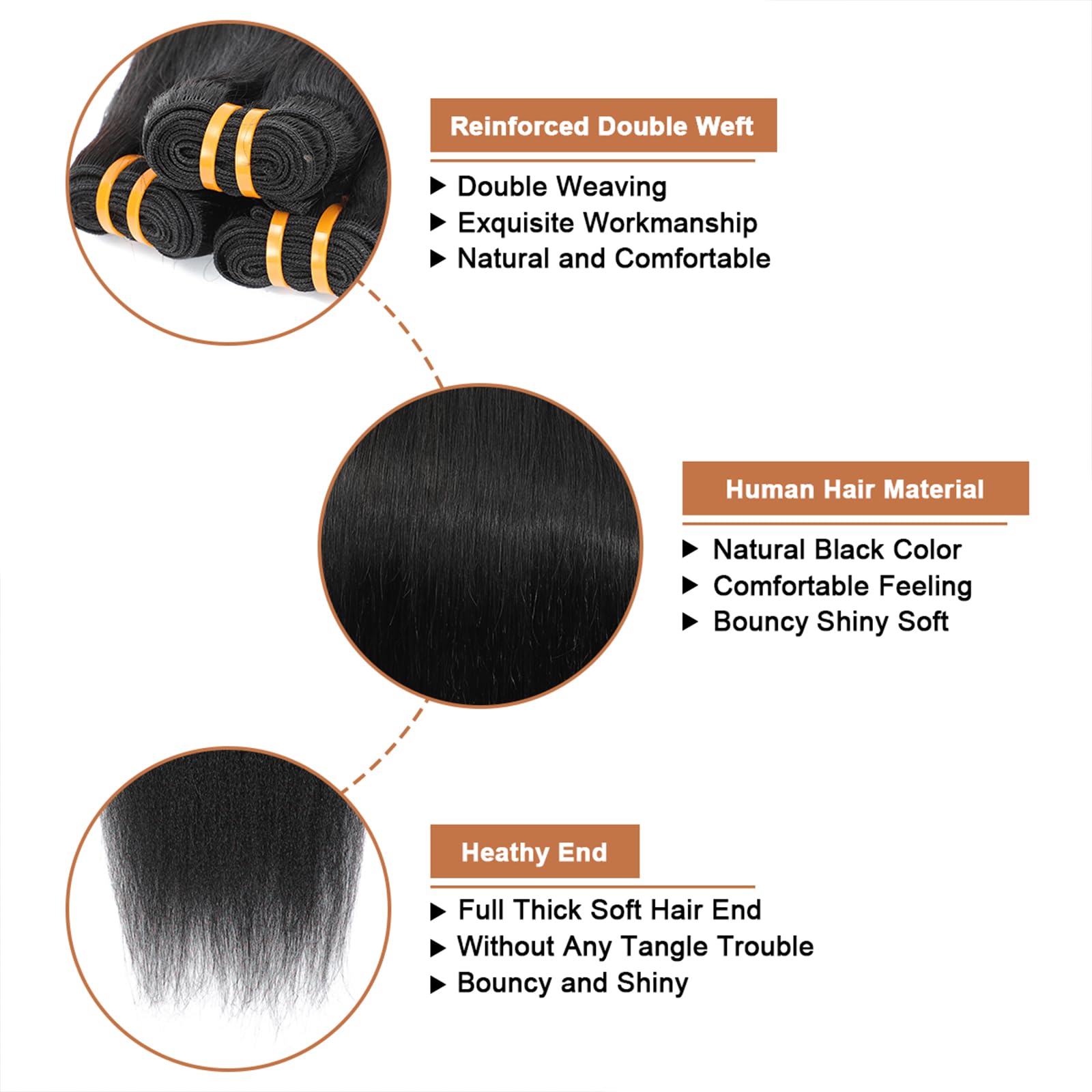 Missking bundles alineacion de cuticulas Remy para menor enredo y mayor durabilidad.