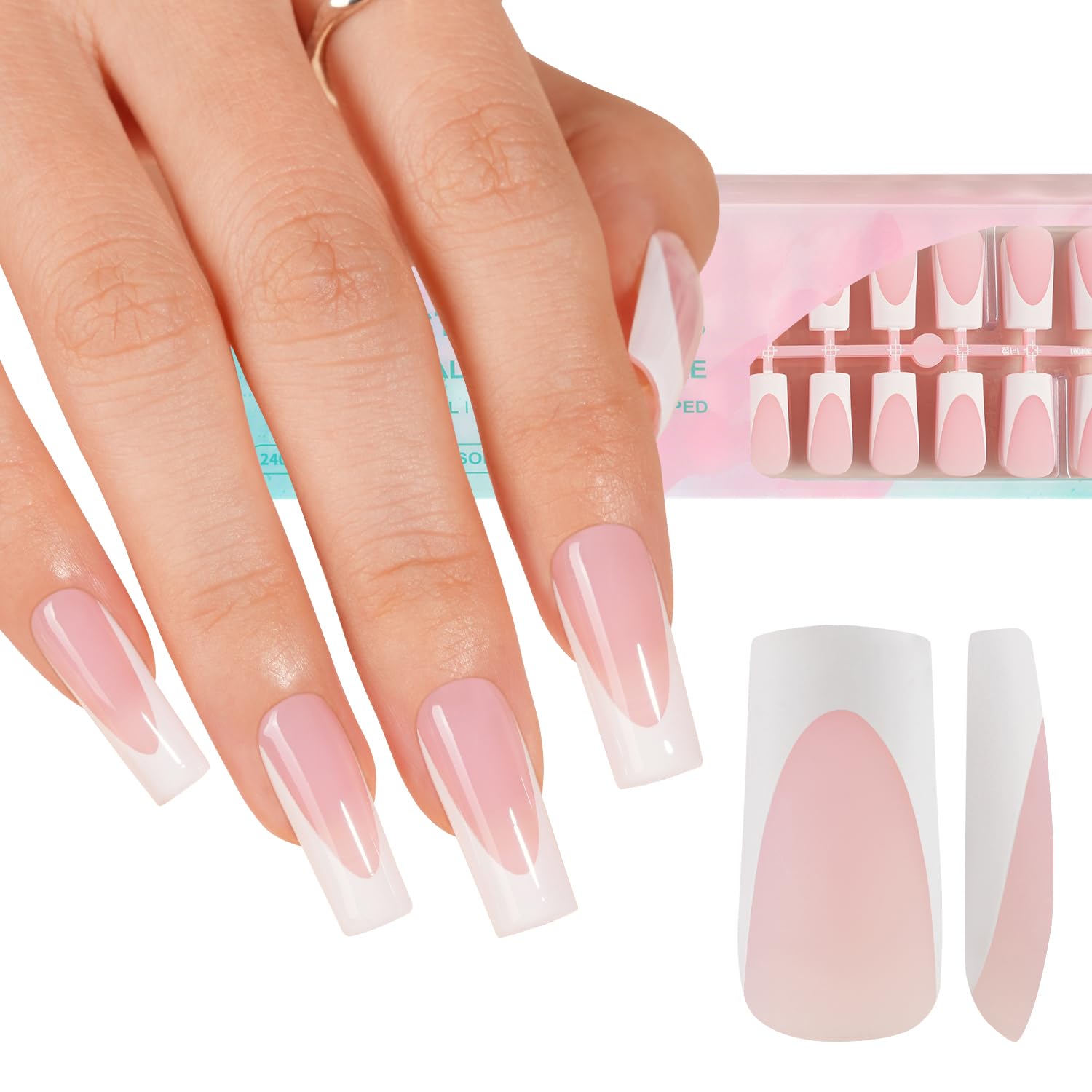 Misssix Deep French Gel Nail Tips 150pcs set for quick, durable DIY manicure.