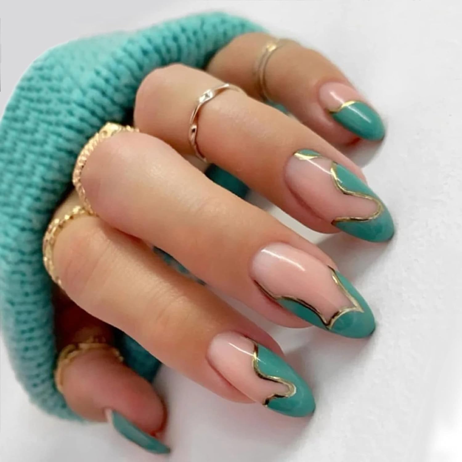 Misssix design variety highlights almond and French nail styles.