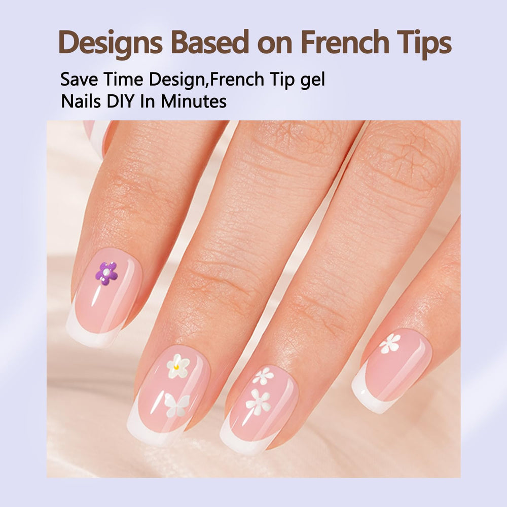 Misssix French Gel Nail Tips 15 sizes chart shows perfect fit options.