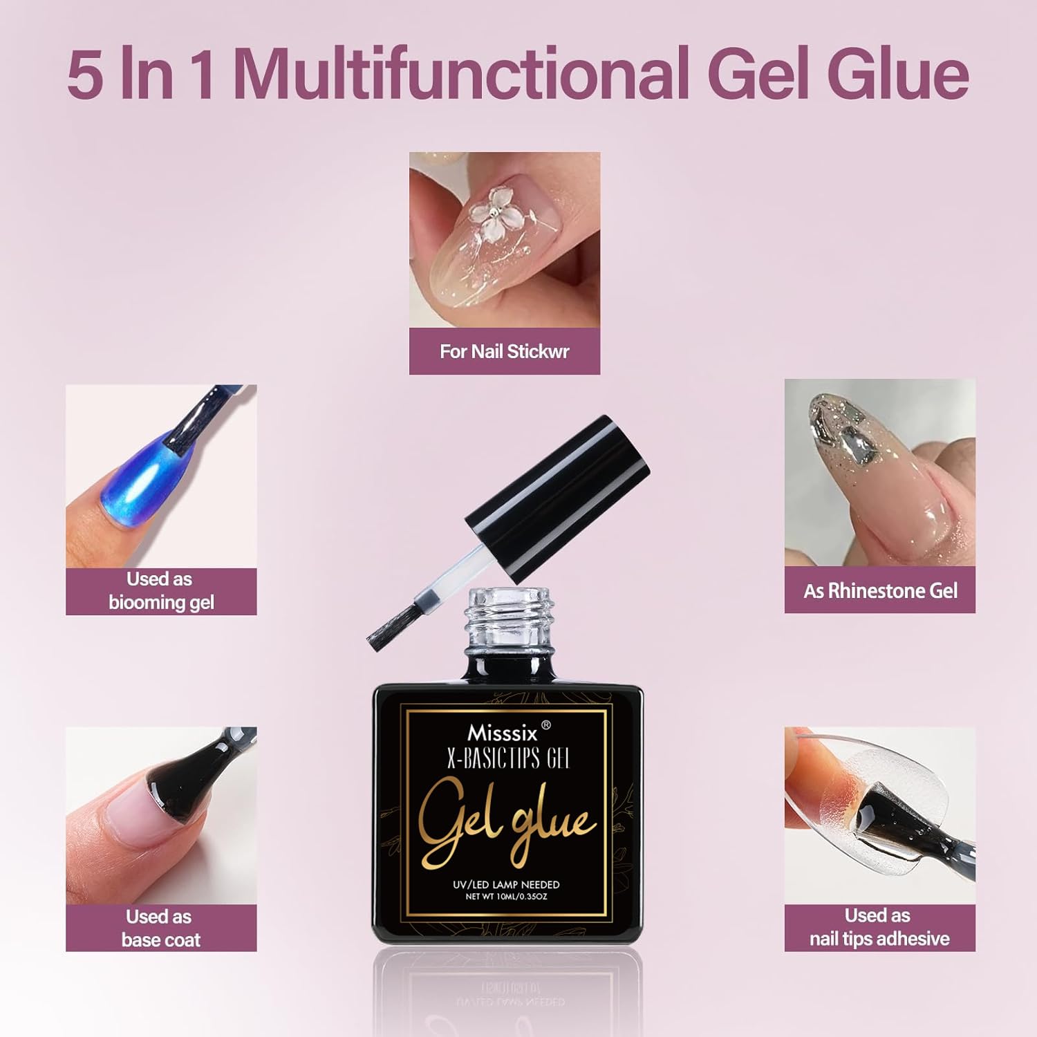 Misssix lima de uñas compacta para acabado suave