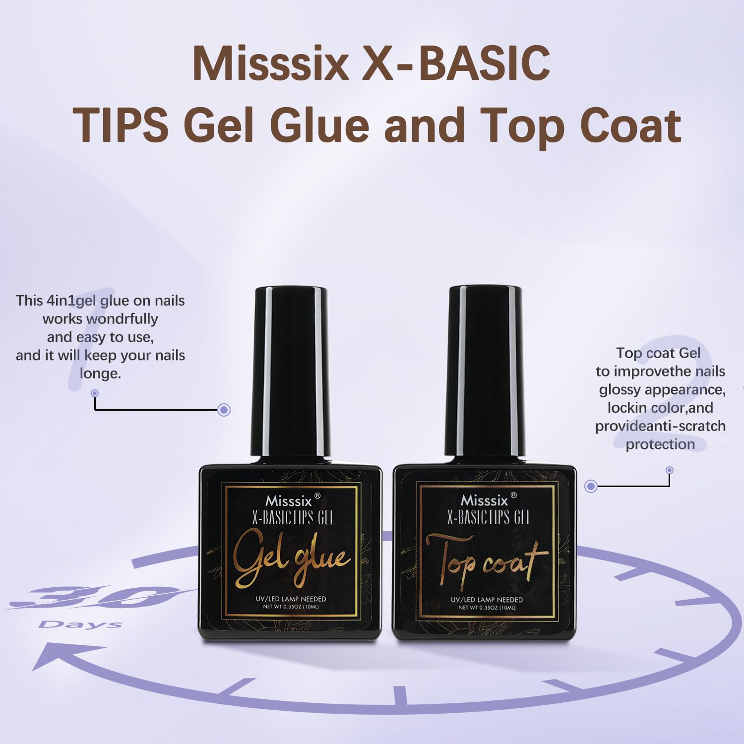 Misssix quince tallas para ajuste cómodo de uñas.