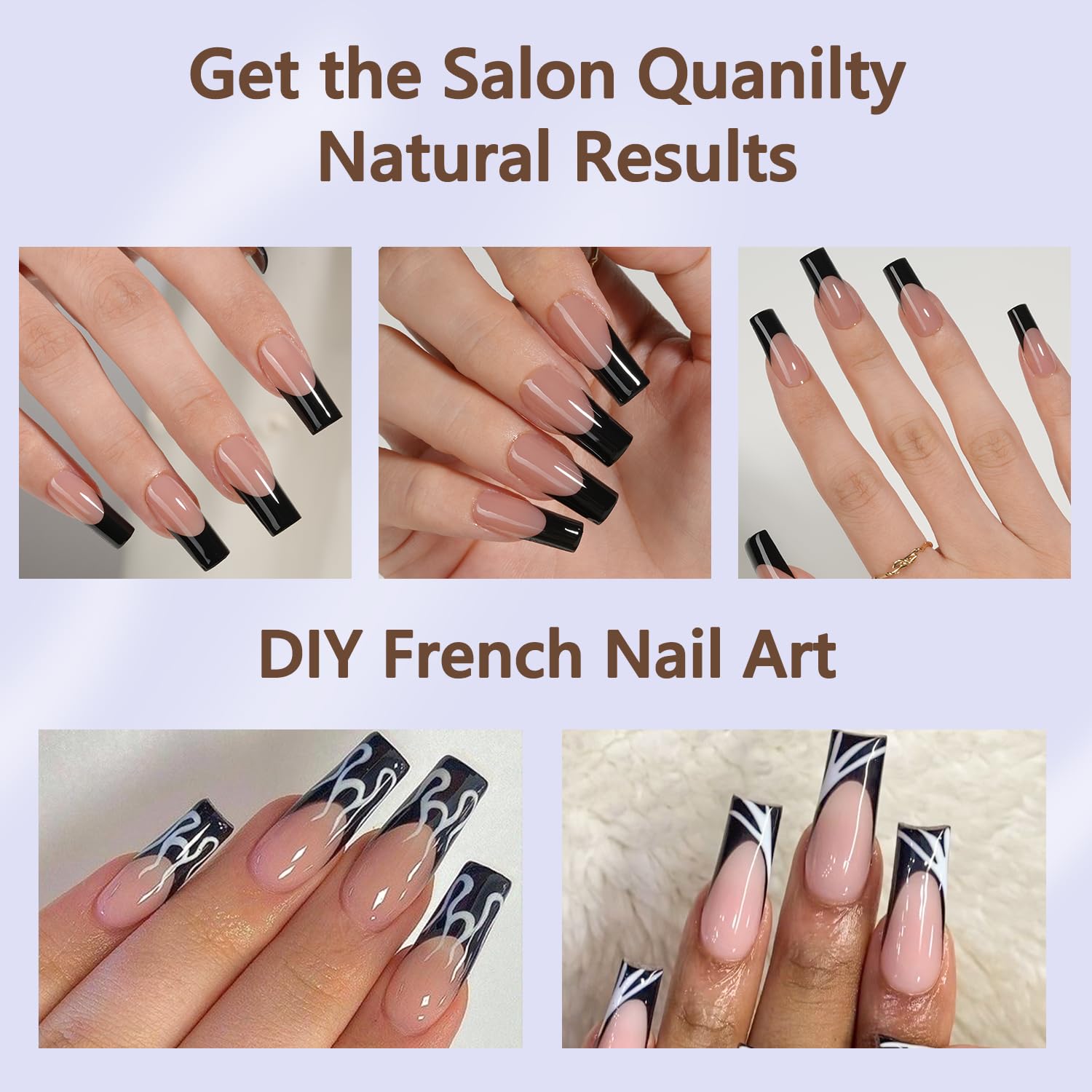 Misssix tips gel French noir utilisation facile sans limage