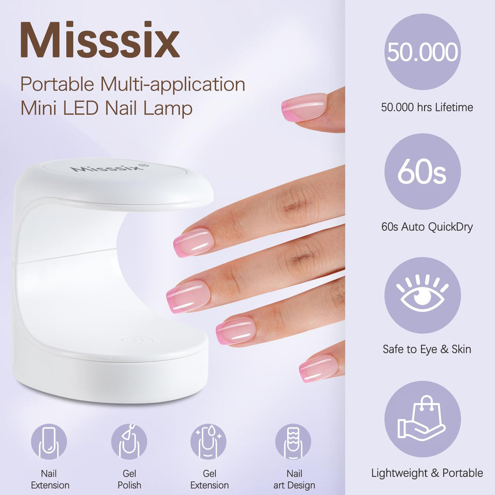 Misssix uñas con punta francesa cuadradas y cortas para uso diario.