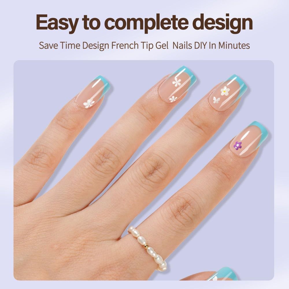 Misssix XBASICTIPS: estuche de 15 tallas para ajuste cómodo y preciso de uñas francesas.