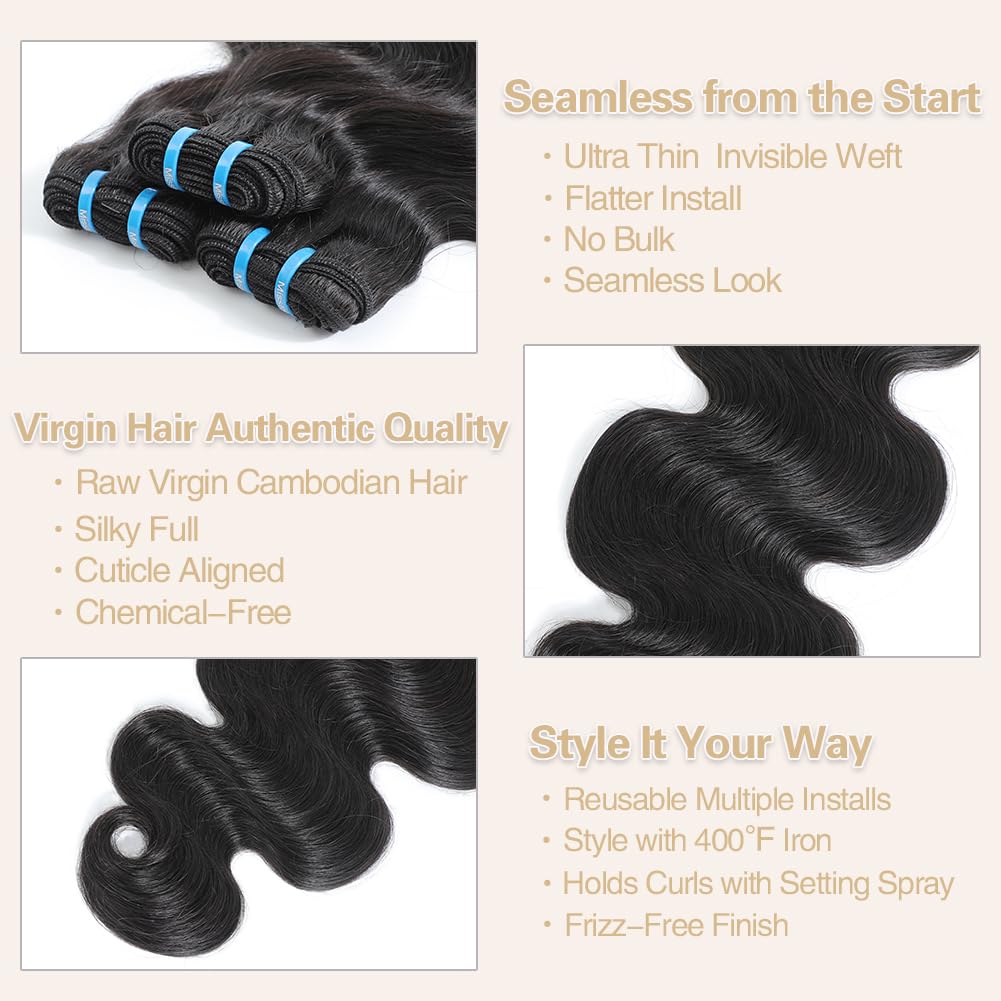Extensiones Misstoo cabello virgen alineado con cutículas para acabado liso.
