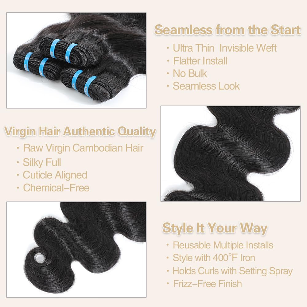 Extensiones Misstoo cabello virgen alineado con cutículas para acabado liso.