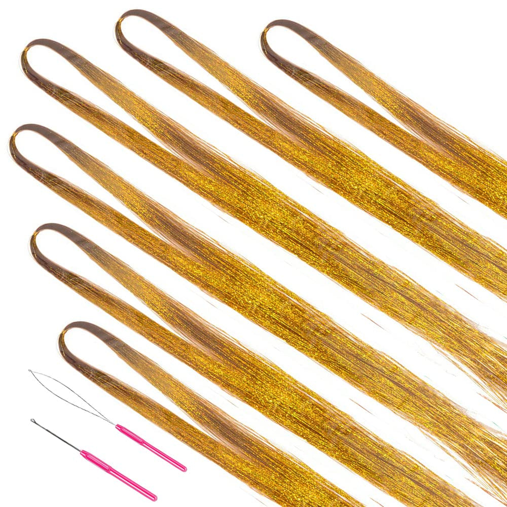 MISSUHUI conjunto brillo capilar dorado, 47 pulgadas y herramientas