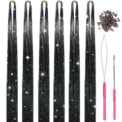 MISSUHUI extenciones de cabello destellos 1200 hilos negros para brillo intenso
