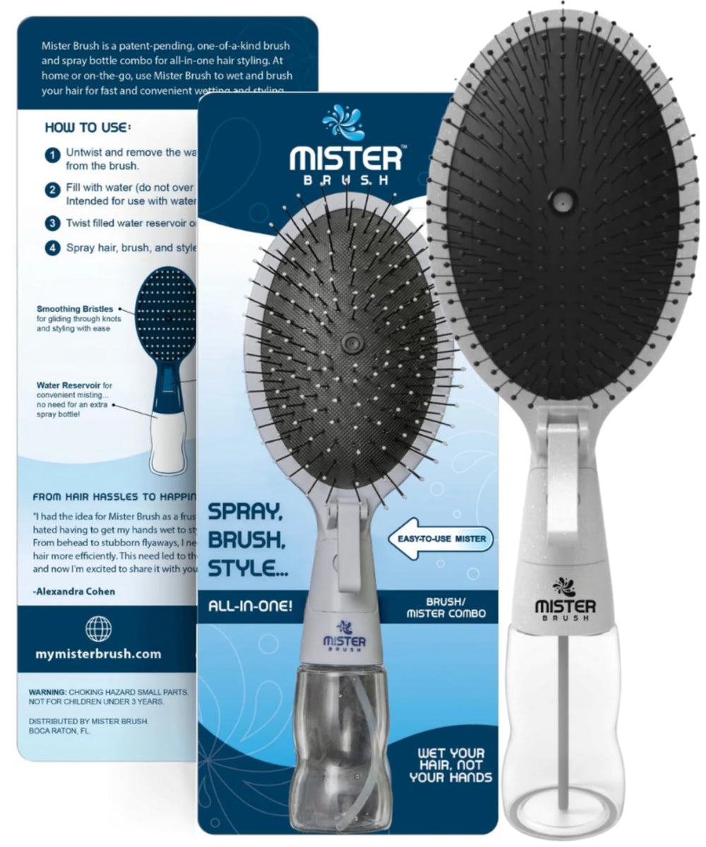 Mister Brush 2 en 1: peinado con atomizador integrado para refrescar el cabello