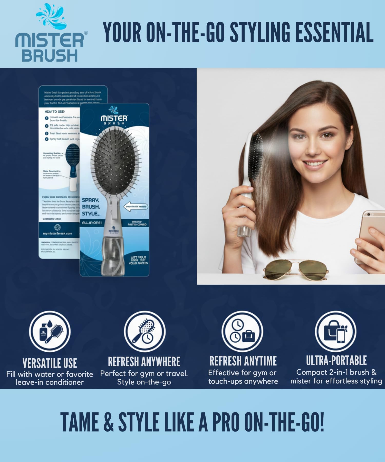 Ahorro de tiempo en mañanas con Mister Brush Navy 2 en 1