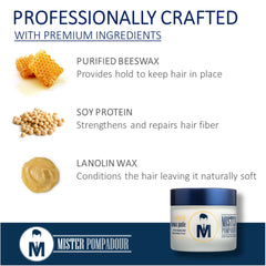 Mister Pompadour: fijación fuerte sin brillo para estilos duraderos.