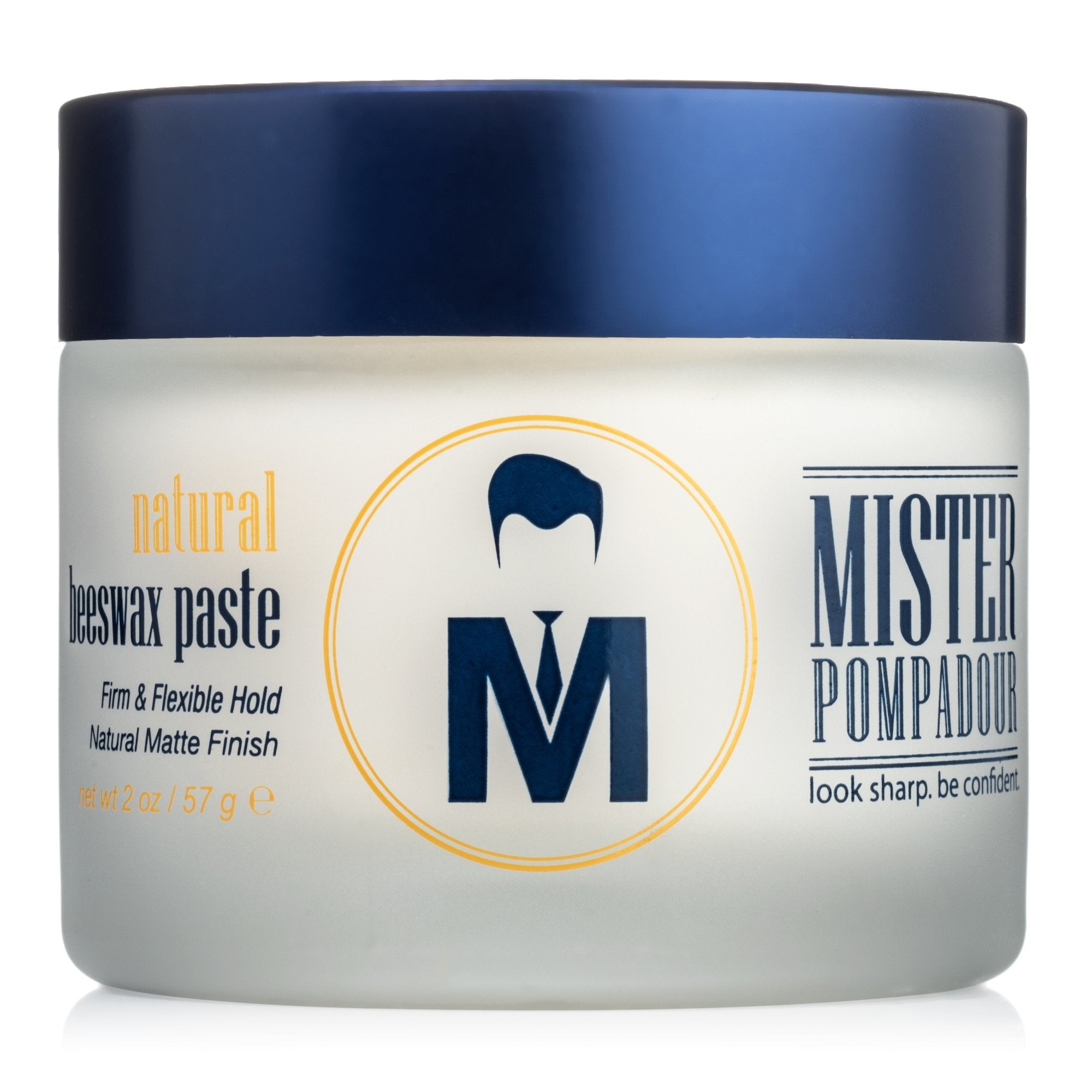 Mister Pompadour: pasta cera natural en empaque práctico para un estilo duradero.