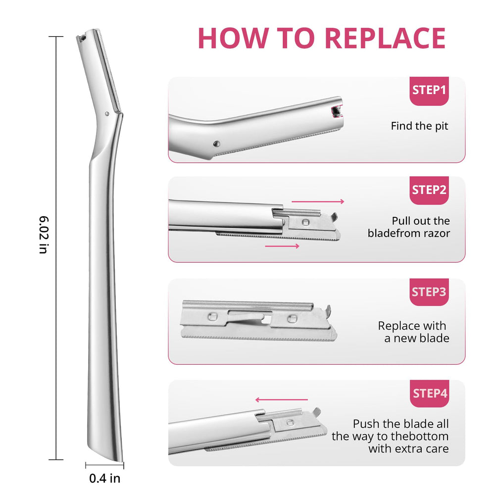 Mistfree Dermaplane Razor con microguarda integrado para cortes limpios sin tirones.