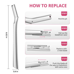 Mistfree Dermaplane Razor con microguarda integrado para cortes limpios sin tirones.