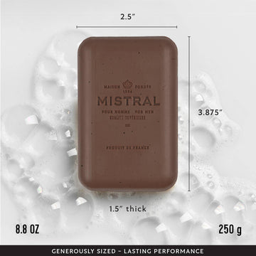 Mistral Bourbon Vanilla: barra con ingredientes naturales para piel hidratada.