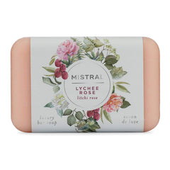 Mistral jabón en barra clásico francés con lichi rosa, hidratación suave para la piel.