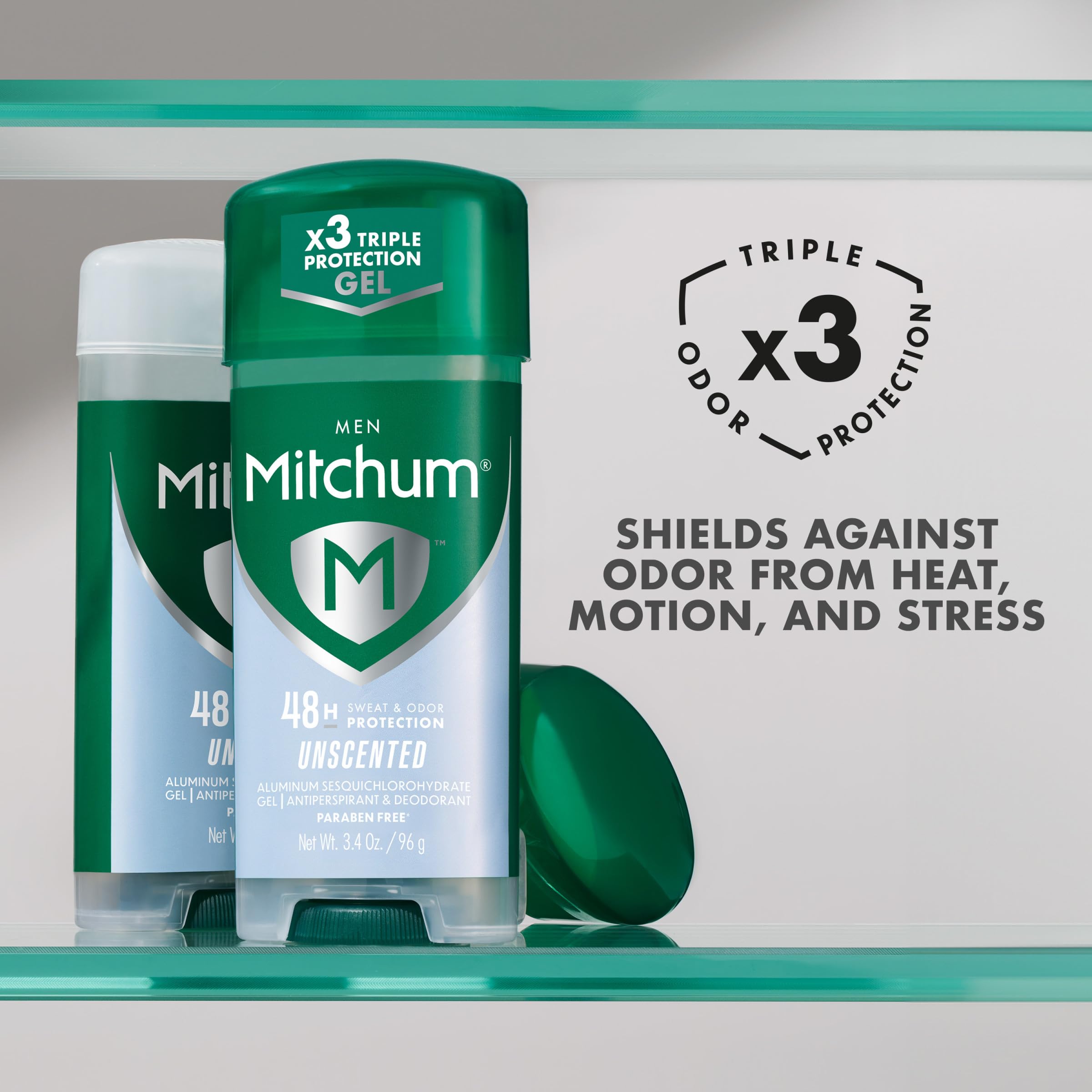 Mitchum gel claro: se aplica invisible y sin residuo blanco para uso diario.