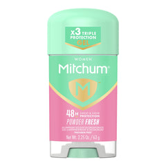 Mitchum gel transparente para aplicación suave y protección continua.