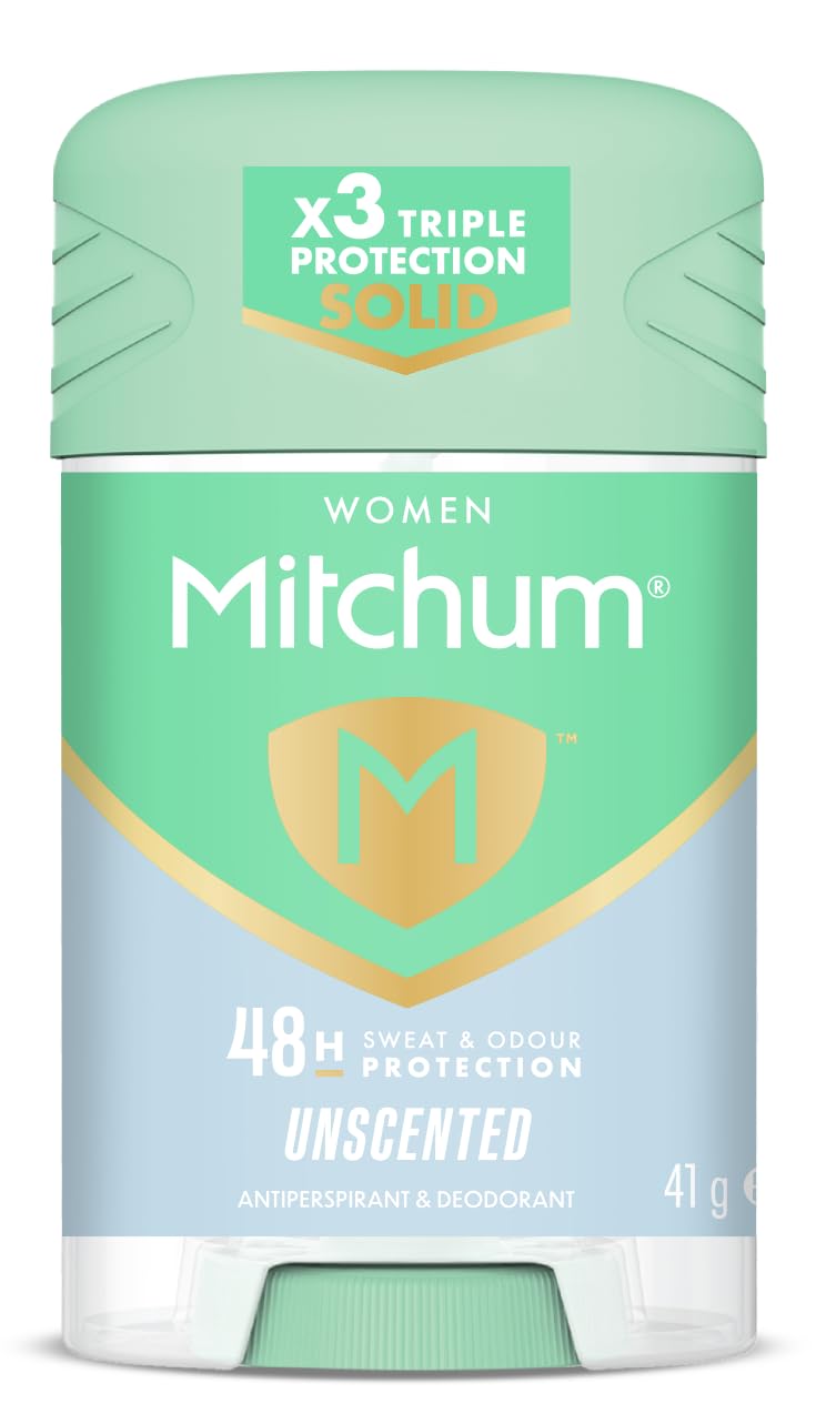 Mitchum Stick sin fragancia para uso diario, protección contra olor y sudor.