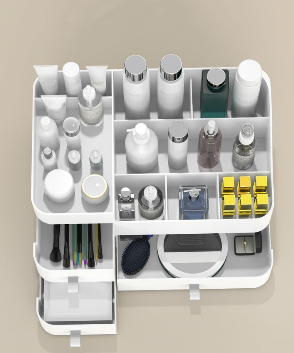 MIUOPUR organizador blanco con cajones compactos para cosméticos