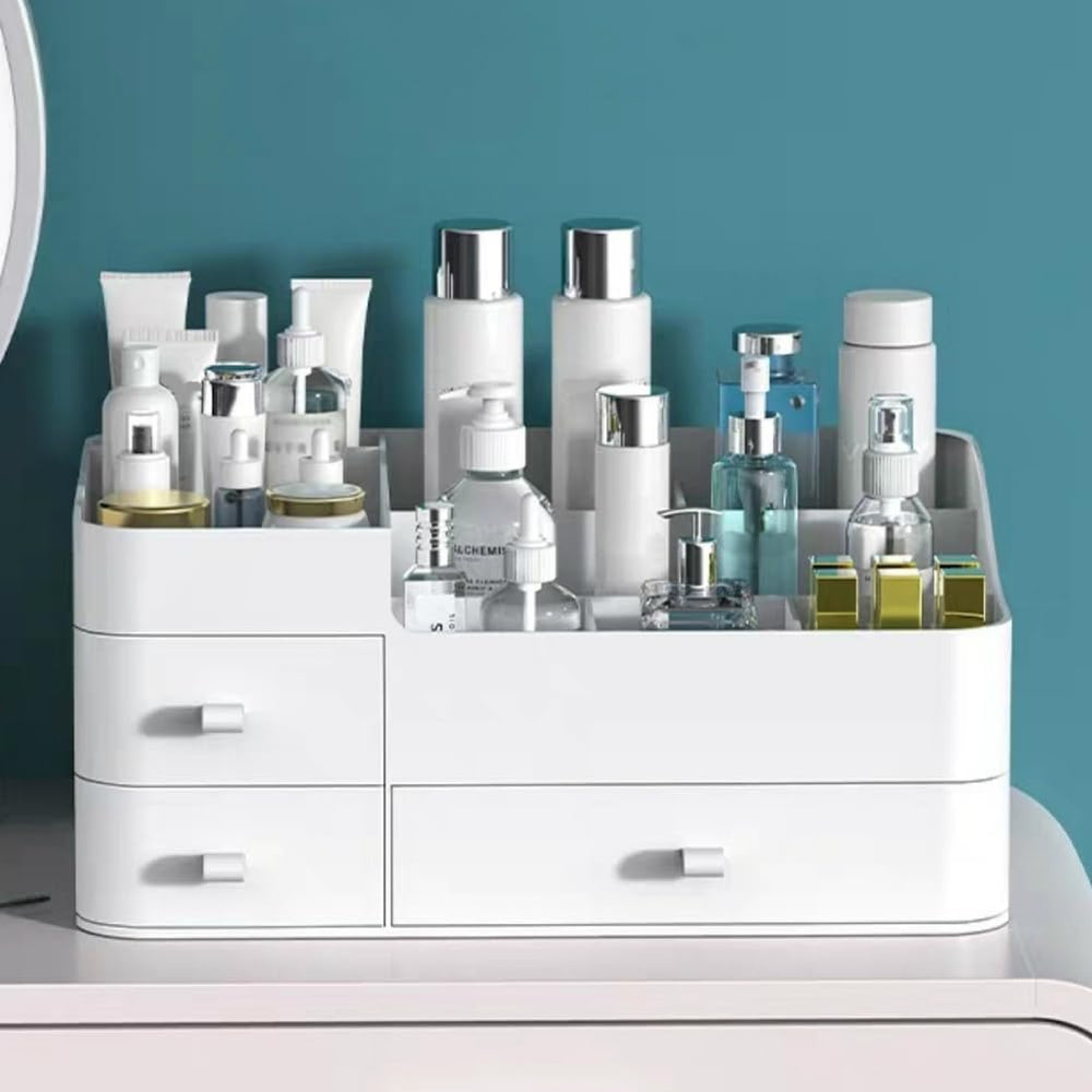 MIUOPUR organizador de maquillaje blanco en vanidad para acceso rápido