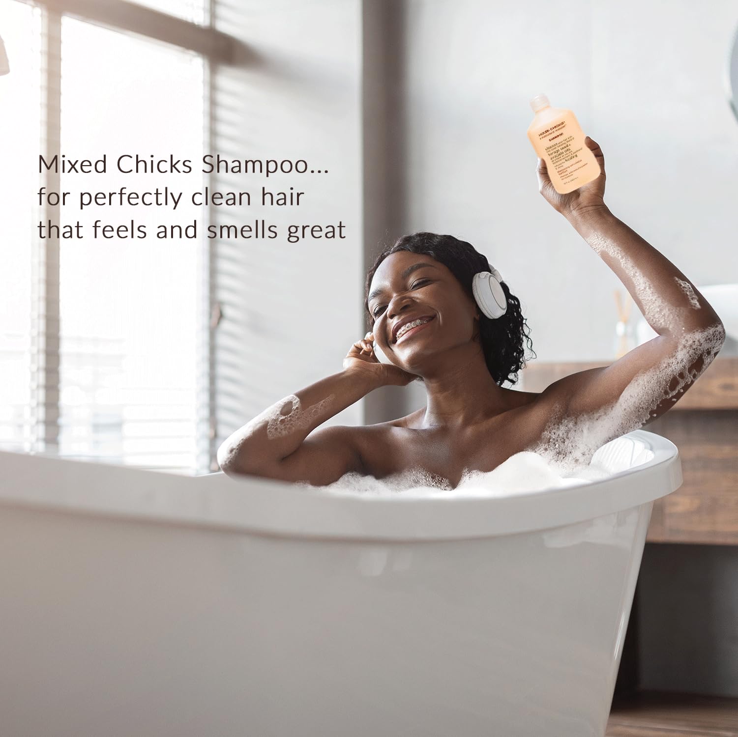 Mixed Chicks champú clarificador suave, extractos botánicos para cuidado suave