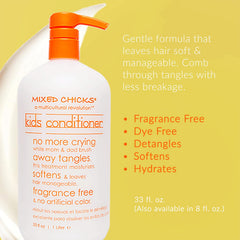Mixed Chicks Kids Conditioner, aplicación para desenredar sin tirar del cabello.