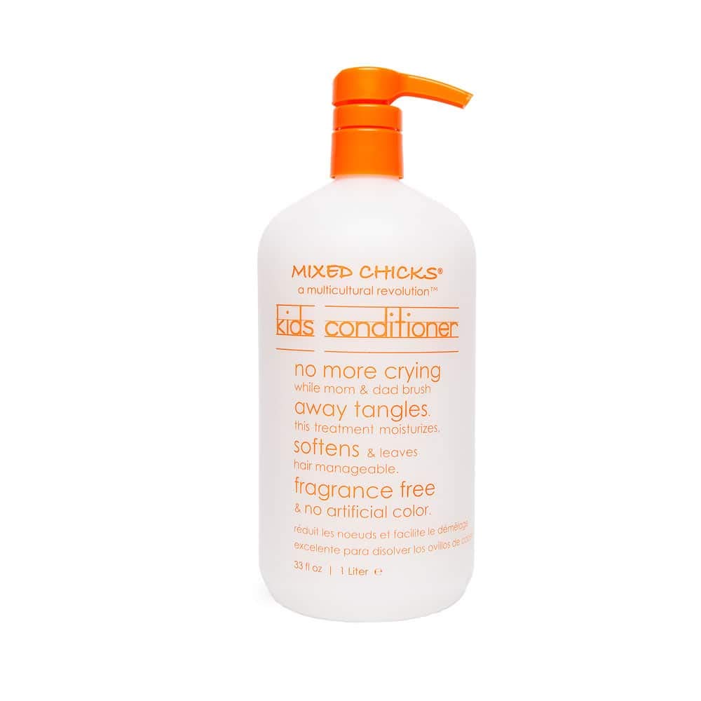 Mixed Chicks Kids Conditioner, botella frontal, cabello suave y manejable.