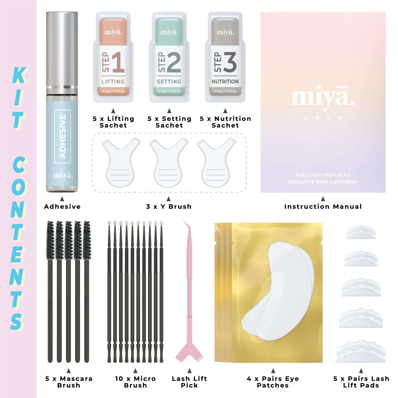MIYA LASH outils pro pour une application précise et rapide.