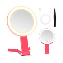 MIYADIVA espejo de aumento 30x y 1x con luz para detalles