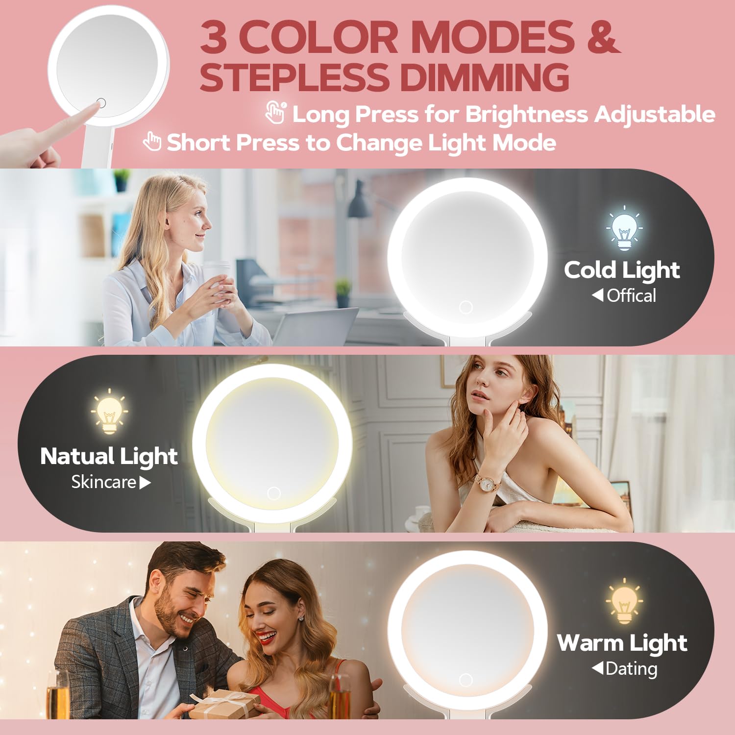 MIYADIVA Luz ajustable en 3 colores para iluminación adecuada