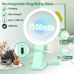 MIYADIVA Mango giratorio 360° para ajustar el ángulo de maquillaje.