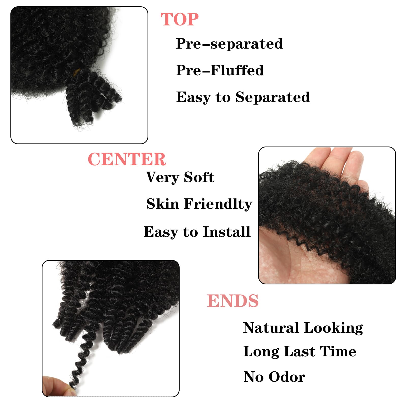 Miyamarch Afro Twist protegiendo el cabello con fibra de baja temperatura